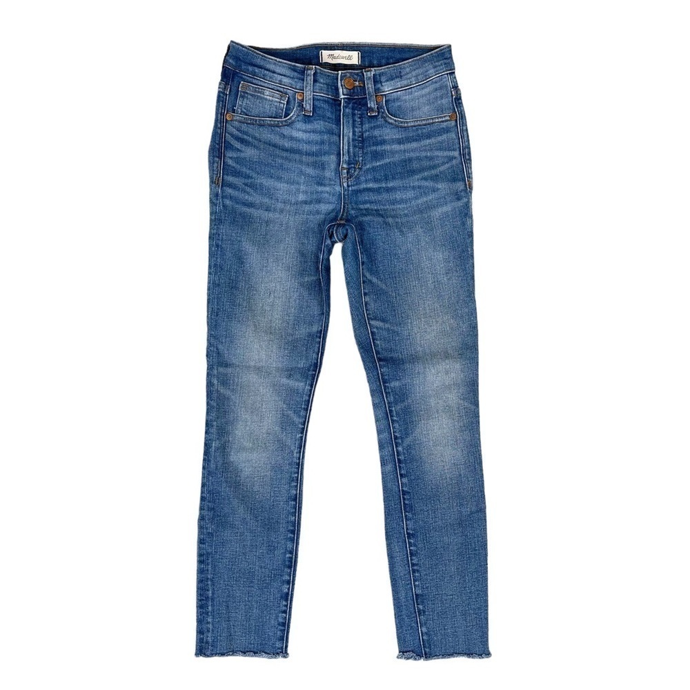 Madewell Jeans Womens 25 9" High Rise Skinny Crop Raw Hem Stretch Denim Casual